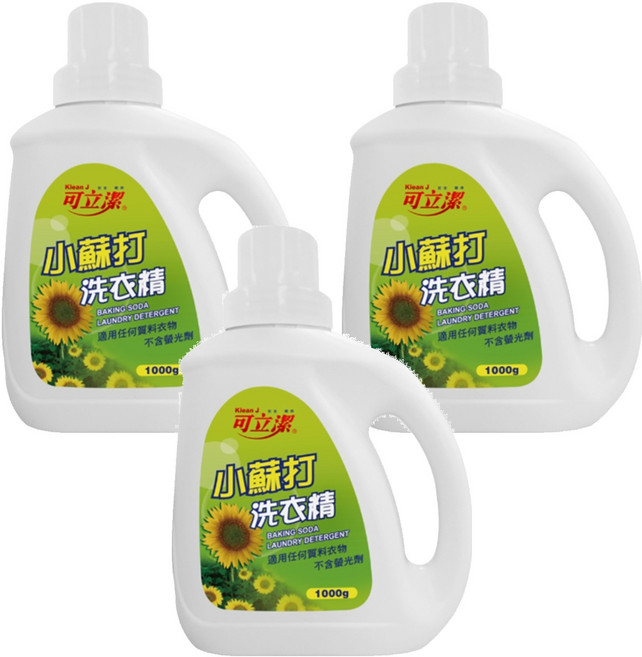 Klean J 可立潔 小蘇打洗衣精, 1kg, 3瓶