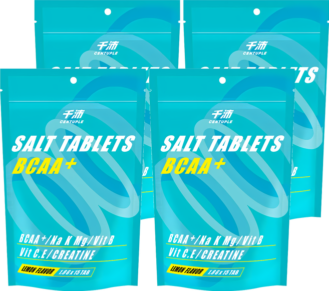 CENTUPLE 千沛 BCAA+能量鹽錠, 15顆, 1.8g, 4包