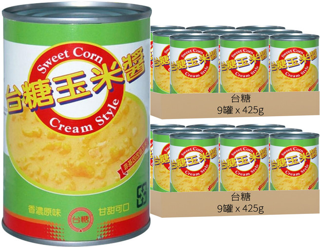 台糖 玉米醬, 425g, 18罐