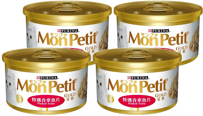 MonPetit 貓倍麗 金罐, 特選吞拿魚片, 85g, 4罐