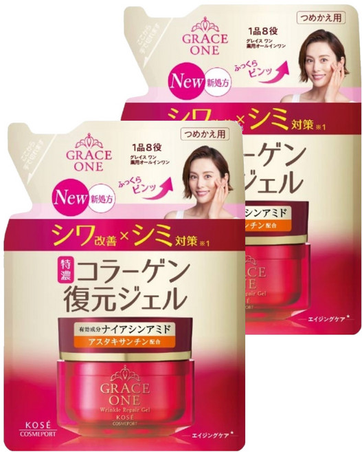KOSE 高絲 GRACE ONE 極上活妍 台灣公司貨 特濃彈力保濕凝霜EX 補充包, 90g, 2包