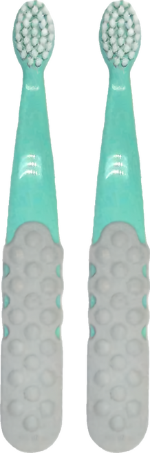 RADIUS 雷迪兒 兒童按摩牙刷 15.5cm 3歲以上, 青灰色, 1入, 2支