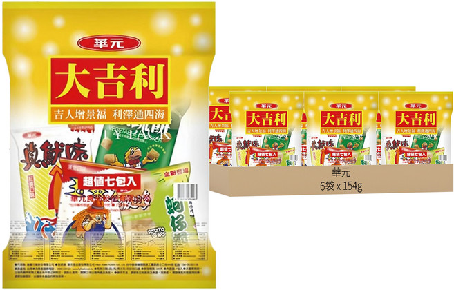 華元 大吉利包7件組, 154g, 6袋