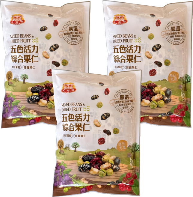 大嘟嘟 五色活力綜合果仁, 3個, 168g
