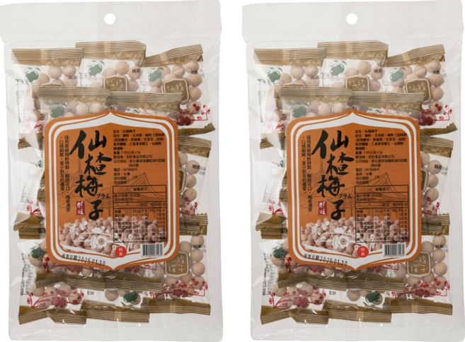 彤旺食品 仙楂梅子, 195g, 2袋