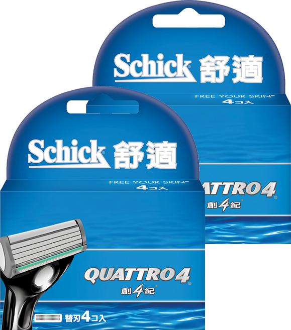 Schick 舒適牌 創4紀刮鬍刀片, 4入, 2盒