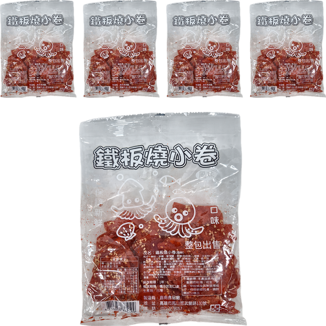 嘉南食品 鐵板燒小卷 風味, 140g, 5包