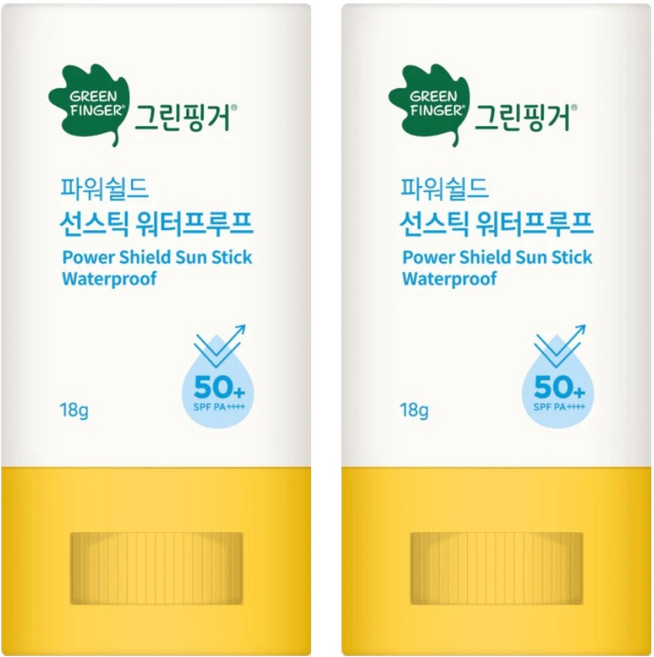 GREEN FINGER 綠手指 幼兒戶外滋潤防水隱形防曬棒 SPF50+ PA++++, 18g, 2個