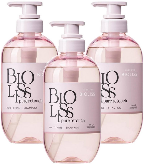 KOSE 高絲 BIOLISS 苾歐莉絲 PURE系列 毛躁對策修護洗髮精, 480ml, 3瓶