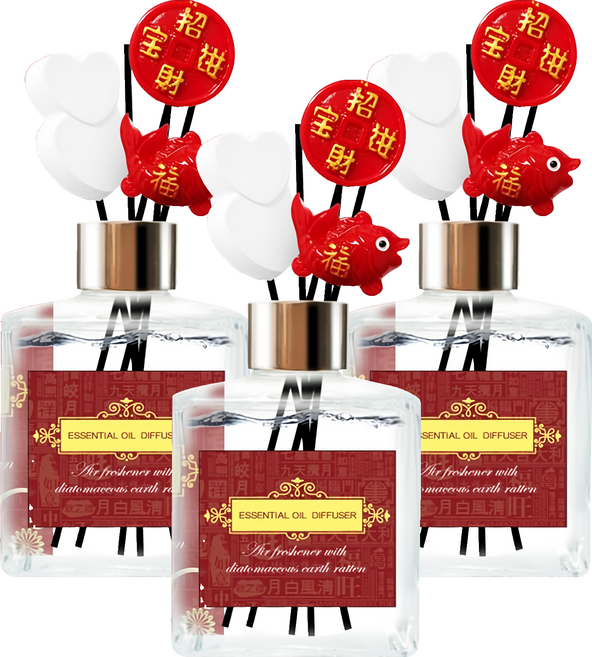 QiMart 迎春納福 香氛珪藻擴香瓶, 黑莓魅惑, 200ml, 3件