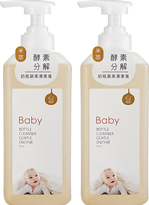 KU.KU Duckbill 酷咕鴨 米萃高分解酵素奶瓶蔬果清潔液, 800ml, 2瓶