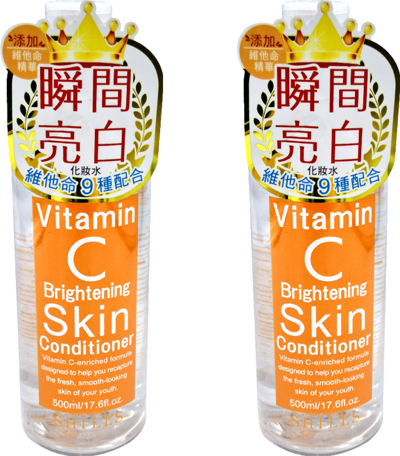 SHILLS 舒兒絲 維他命C高效美白化妝水, 500ml, 2件