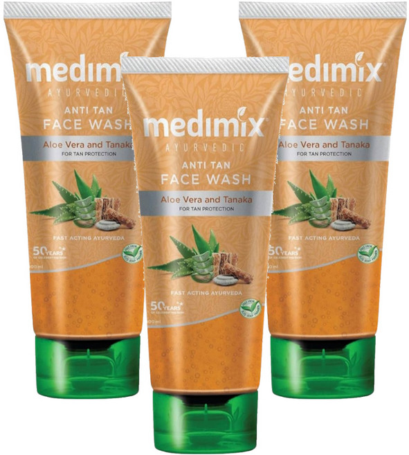 印度 Medimix 阿育吠陀洗顏凝露 淨白, 100ml, 3條