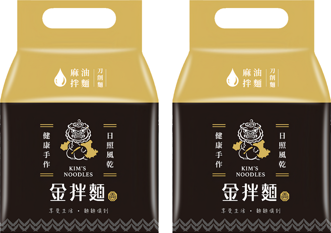 金拌麵 私房麻油刀削麵 4包, 520g, 2袋