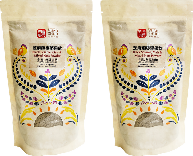源順食品 芝麻燕麥堅果飲 無糖, 400g, 1入, 2包