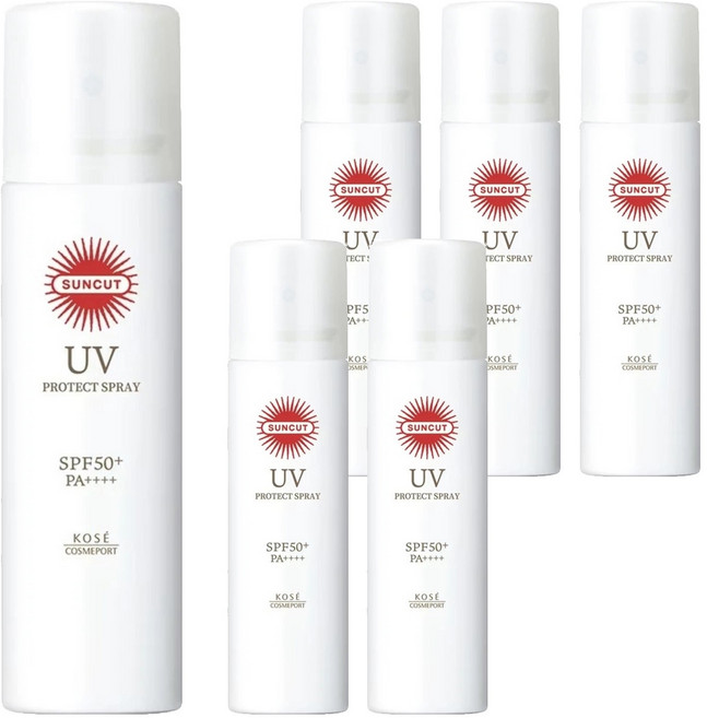 KOSE 高絲 SUNCUT UV 曬可皙 台灣公司貨 高效防曬噴霧, 90g, 6瓶