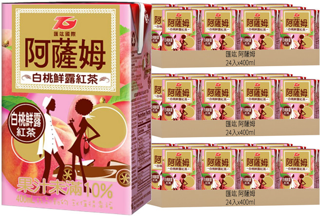 匯竑 阿薩姆 白桃鮮露紅茶, 400ml, 72入
