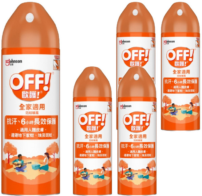OFF! 歐護 家庭用噴霧式防蚊液 6oz, 180ml, 5瓶