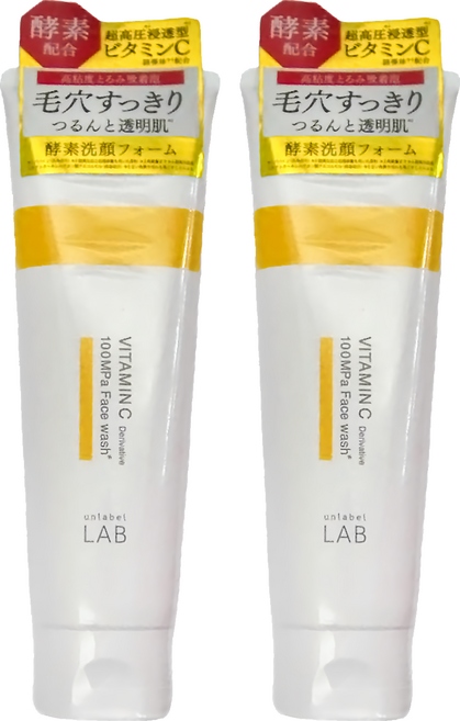 unlabel LAB 安博士 維他命VC酵素潔面乳, 130g, 2條