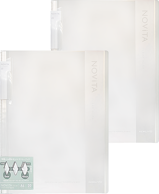 KOKUYO 國譽 NOViTA 收納資料夾 NV20 307 x 244 x 5~40mm 20頁, 透明, 2個