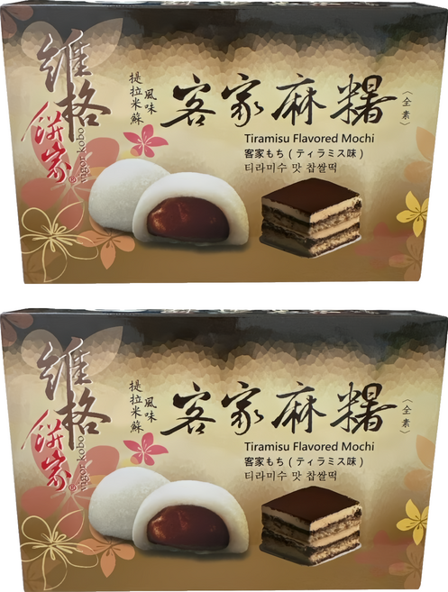 vigor kobo 維格餅家 QDD麻糬 提拉米蘇黑巧克力風味 6顆, 180g, 2盒