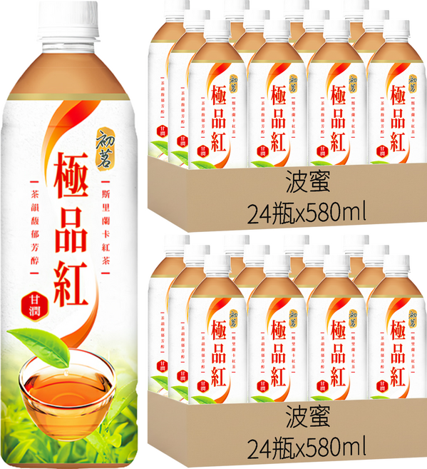 波蜜 初茗 極品紅茶, 580ml, 48瓶
