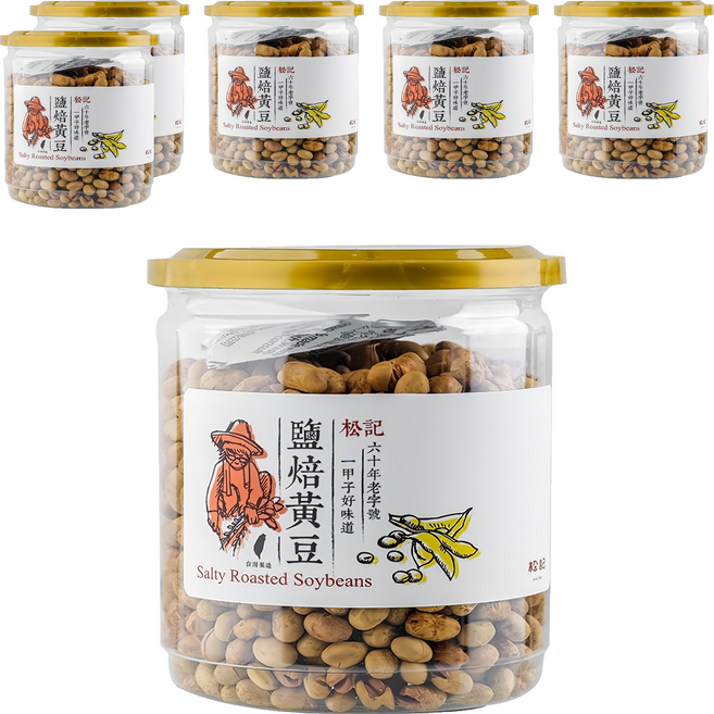 松記 鹽焙黃豆, 200g, 6罐