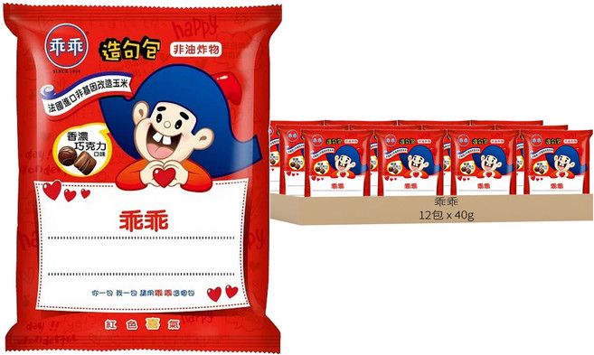 乖乖 玉米脆條 香濃巧克力, 40g, 12包