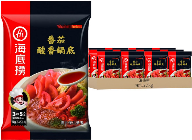 海底撈 酸香番茄鍋底, 200g, 20包