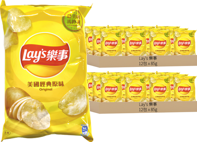 Lay's 樂事 美國經典原味洋芋片, 85g, 24包