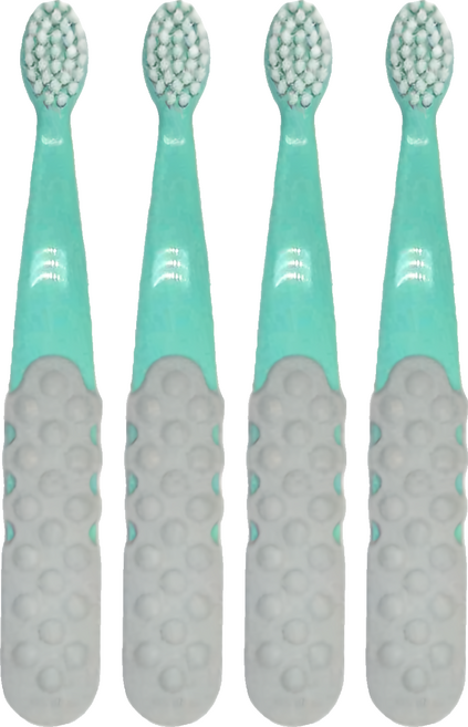 RADIUS 雷迪兒 兒童按摩牙刷 15.5cm 3歲以上, 青灰色, 1入, 4支