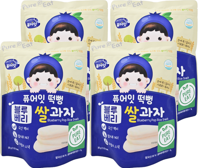 Pure Eat 幼兒米餅, 藍莓, 30g, 4包
