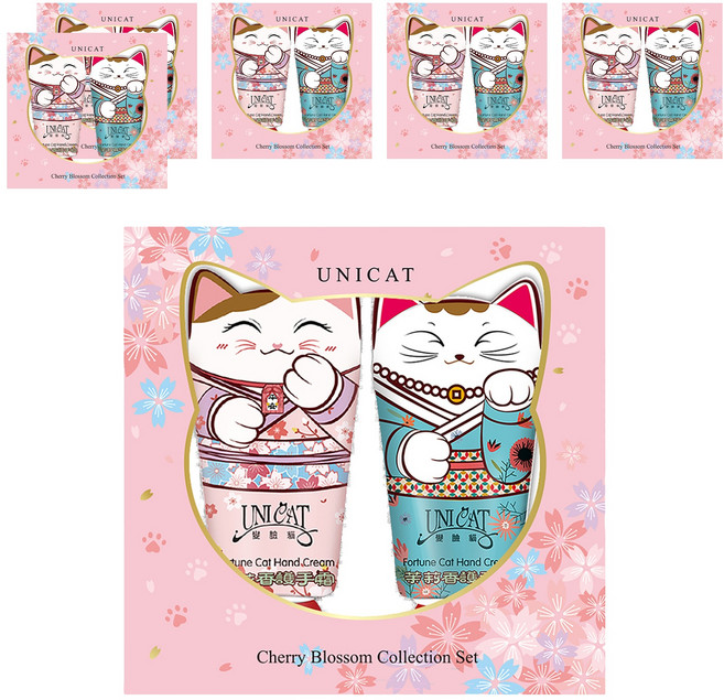 UNICAT 變臉貓 招財貓花漾護手霜禮盒 2支, 6個, 40ml