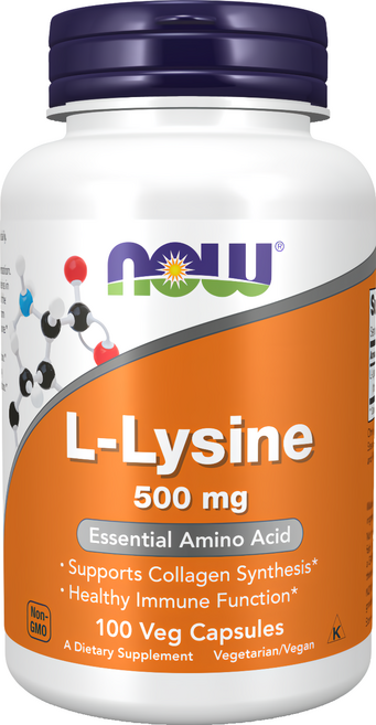 NOW Foods 左旋離胺酸膠囊 500mg, 100顆, 0.8g, 1罐