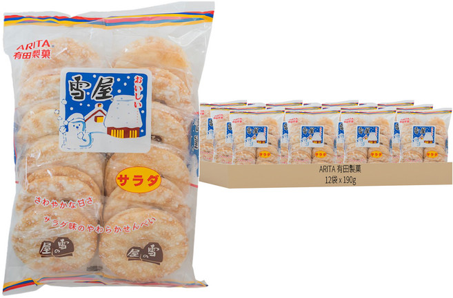 ARITA 有田製菓 雪屋 原味, 190g, 12袋