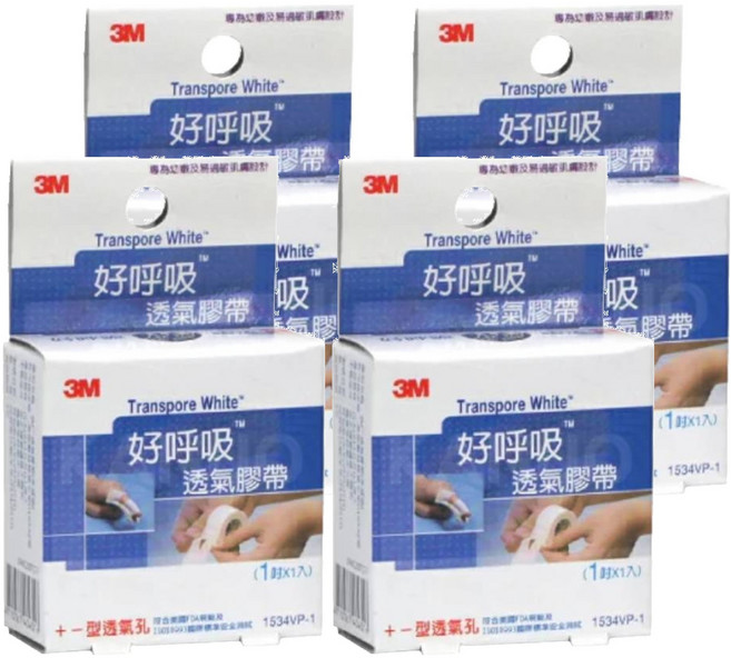 3M 好呼吸透氣膠帶 1吋, 4盒