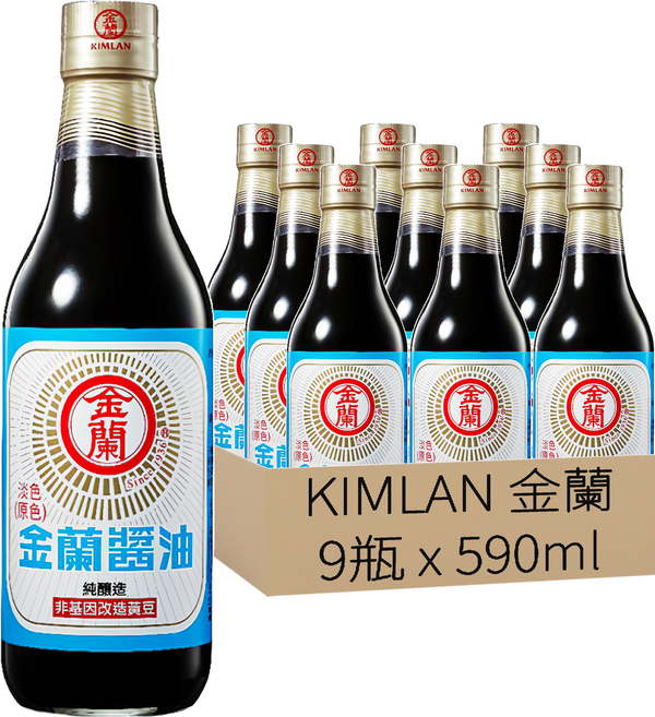 KIMLAN 金蘭 淡色醬油, 590ml, 9瓶