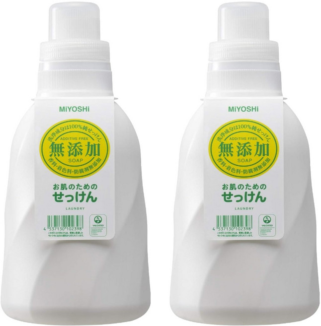 MIYOSHI 無添加 保護肌膚洗衣液, 1.1L, 2瓶