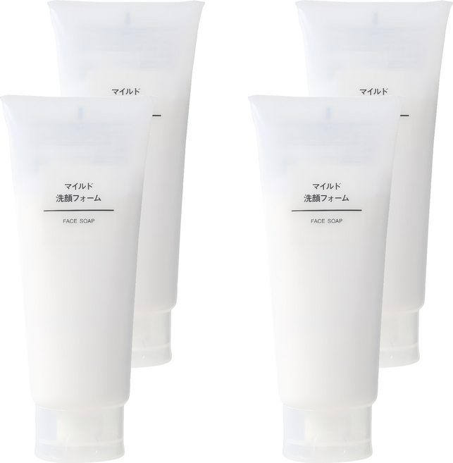 MUJI 無印良品 台灣公司貨 溫和洗面乳, 200g, 4條