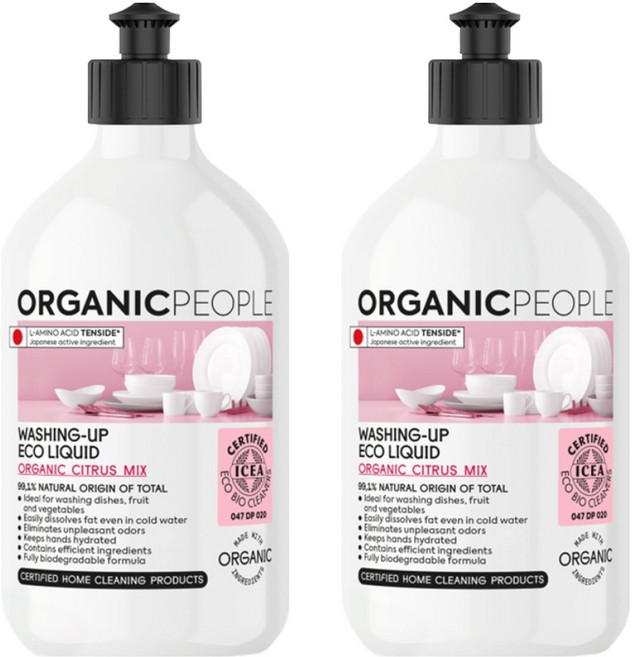 Organic People 有機生活 洗碗精 綜合柑橘, 500ml, 2瓶