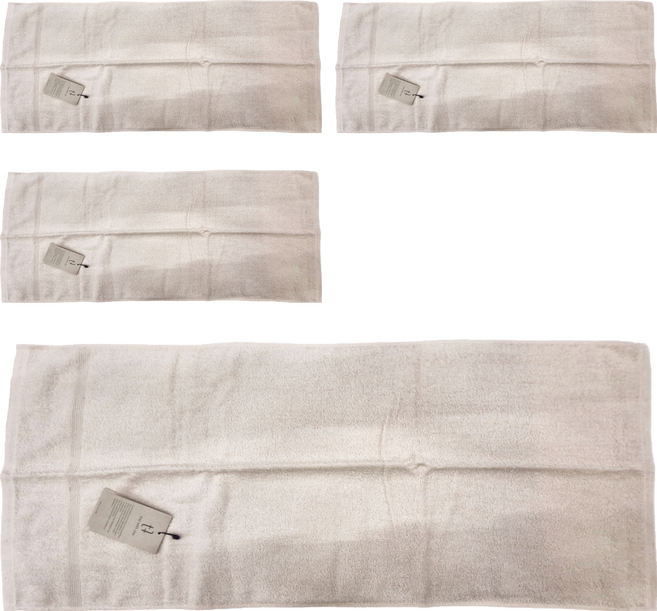 TSUBAME TOWEL IRODORI靚彩純棉 柔膚毛巾 輕薄款 80 x 34cm, 象牙米, 4條