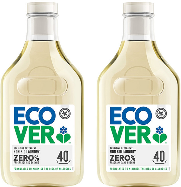 ECOVER 宜珂 洗衣精 無添加 ZERO, 2瓶, 1430ml