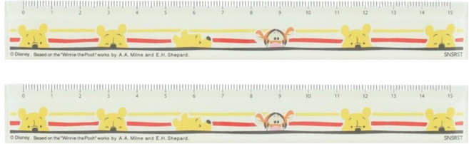 sun-star 小熊維尼直尺 15cm, 維尼與跳跳虎, 2個