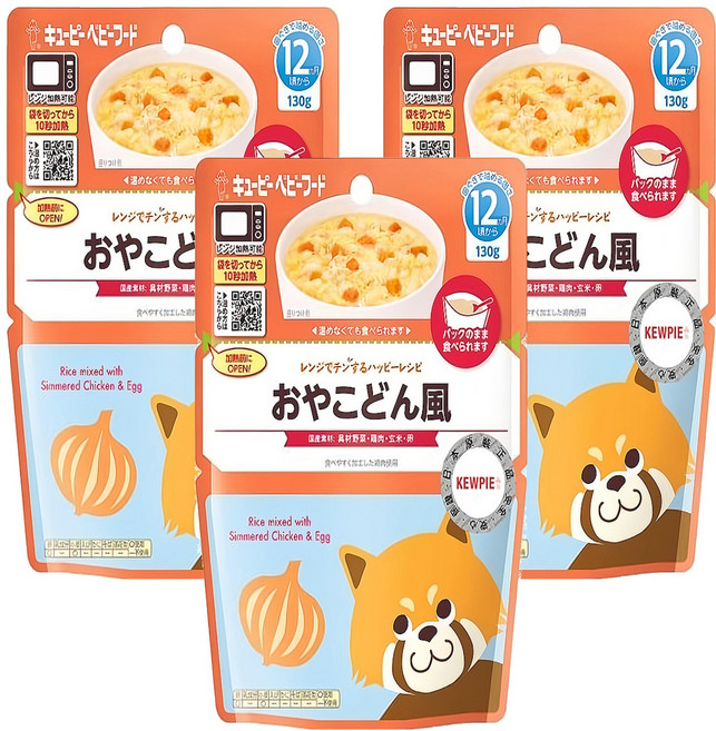 Kewpie 野菜雞肉親子丼飯 12M 130g 寶寶副食品 營養美味好吸收, 3包