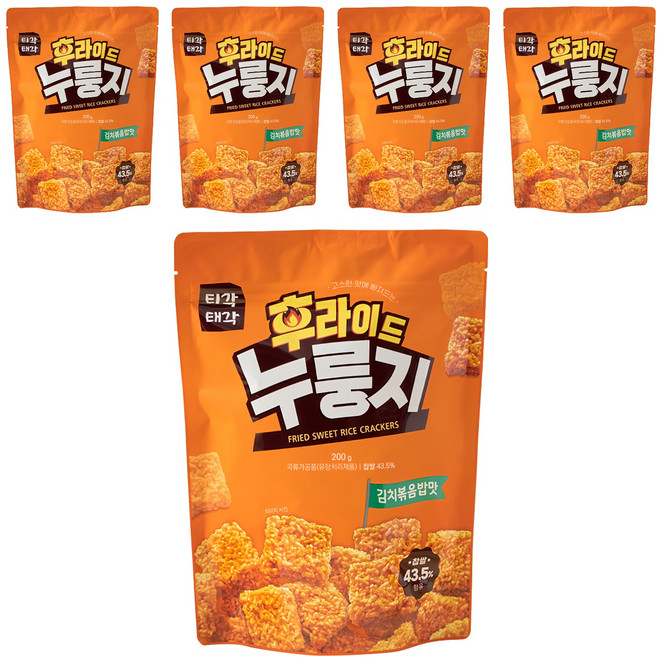 Tigak Taegak 鍋巴餅乾 泡菜口味, 200g, 5包
