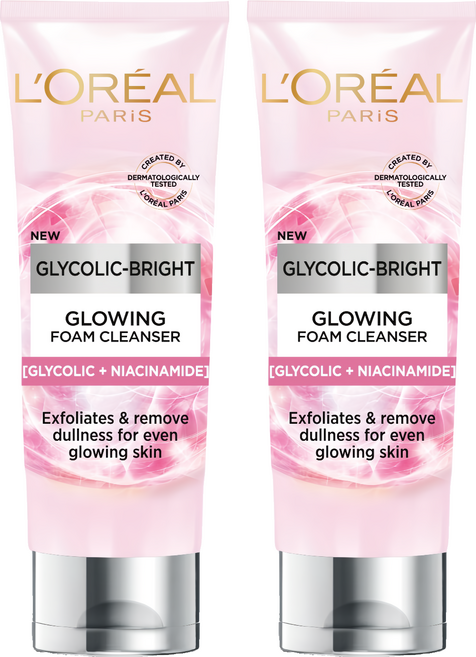 L'OREAL PARiS 巴黎萊雅 台灣公司貨 淨亮白激光潔面乳, 100ml, 2條