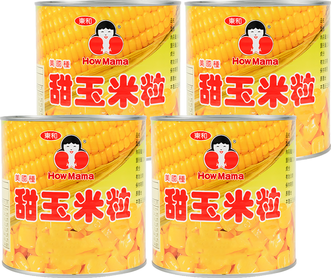 東和食品 How Mama 非基改玉米粒, 4個, 340g