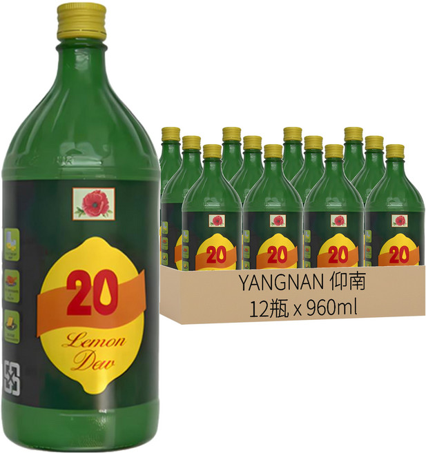 YANGNAN 仰南 紅花牌 檸檬果露, 12瓶, 960ml