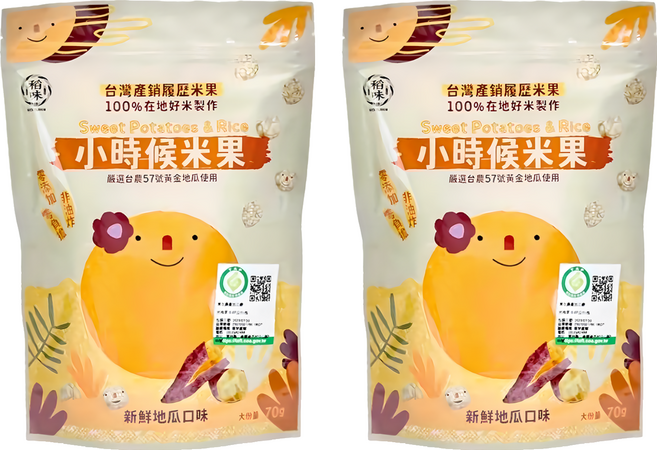 稻味 小時候米果, 2包, 70g, 地瓜