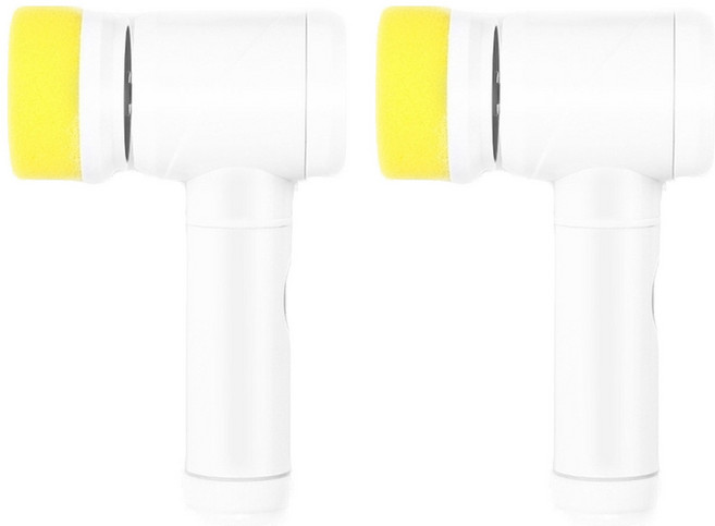 多功能無線電動清潔刷 充電款, 白色 + 黃色, 2個
